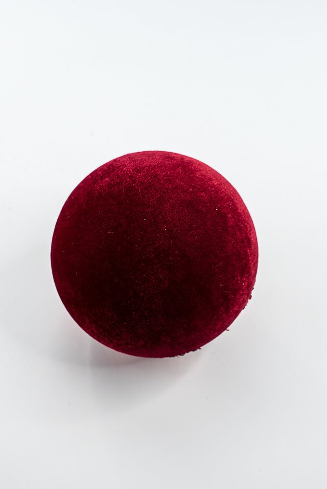 Burgundy Ornament Sequin Velvet Ball - 5" - Greenery MarketHoliday Ornaments86666BG