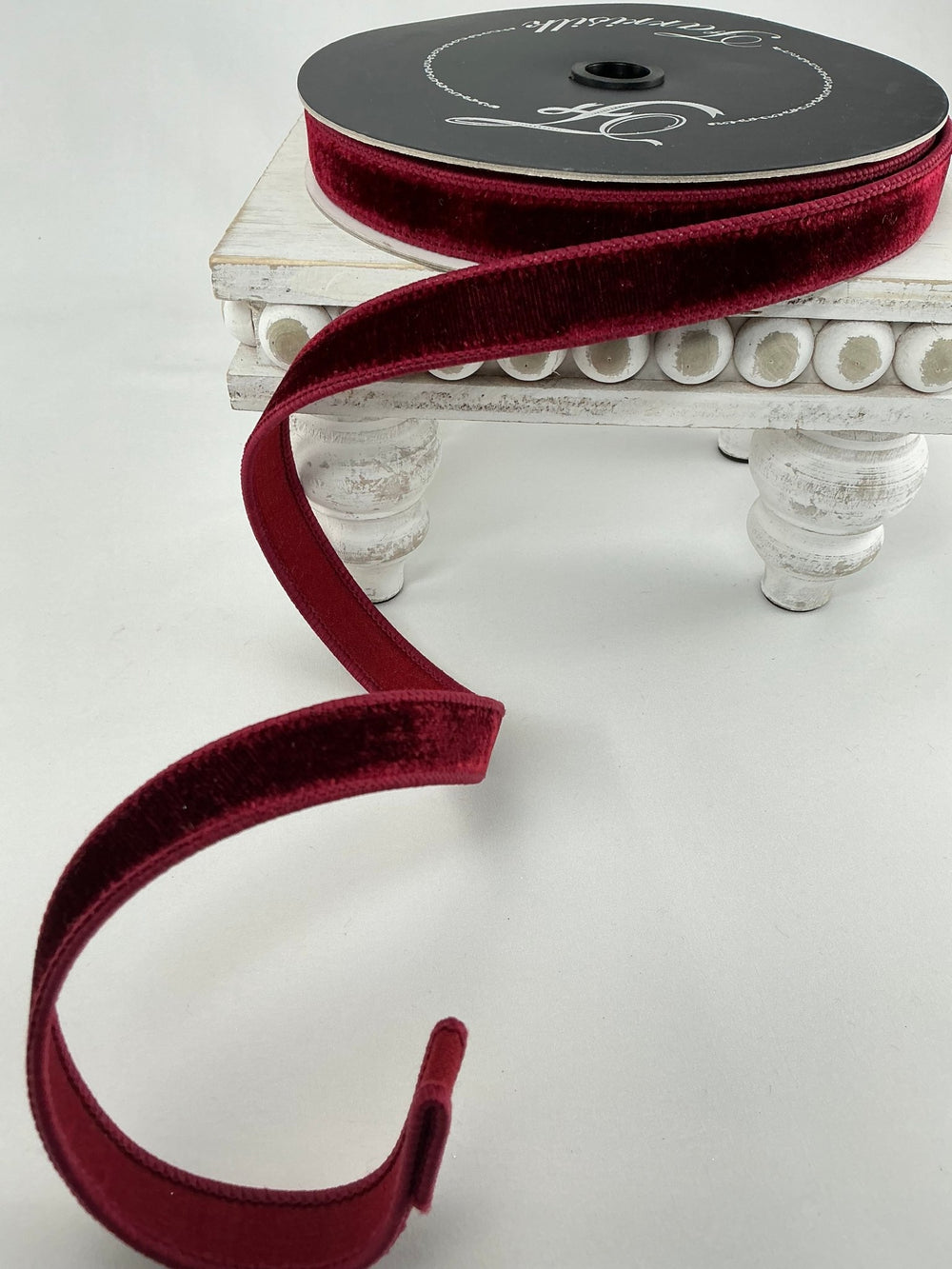 Burgundy plush velvet luster 1” farrisilk wired ribbon - Greenery MarketRibbons & TrimRV001 - 11