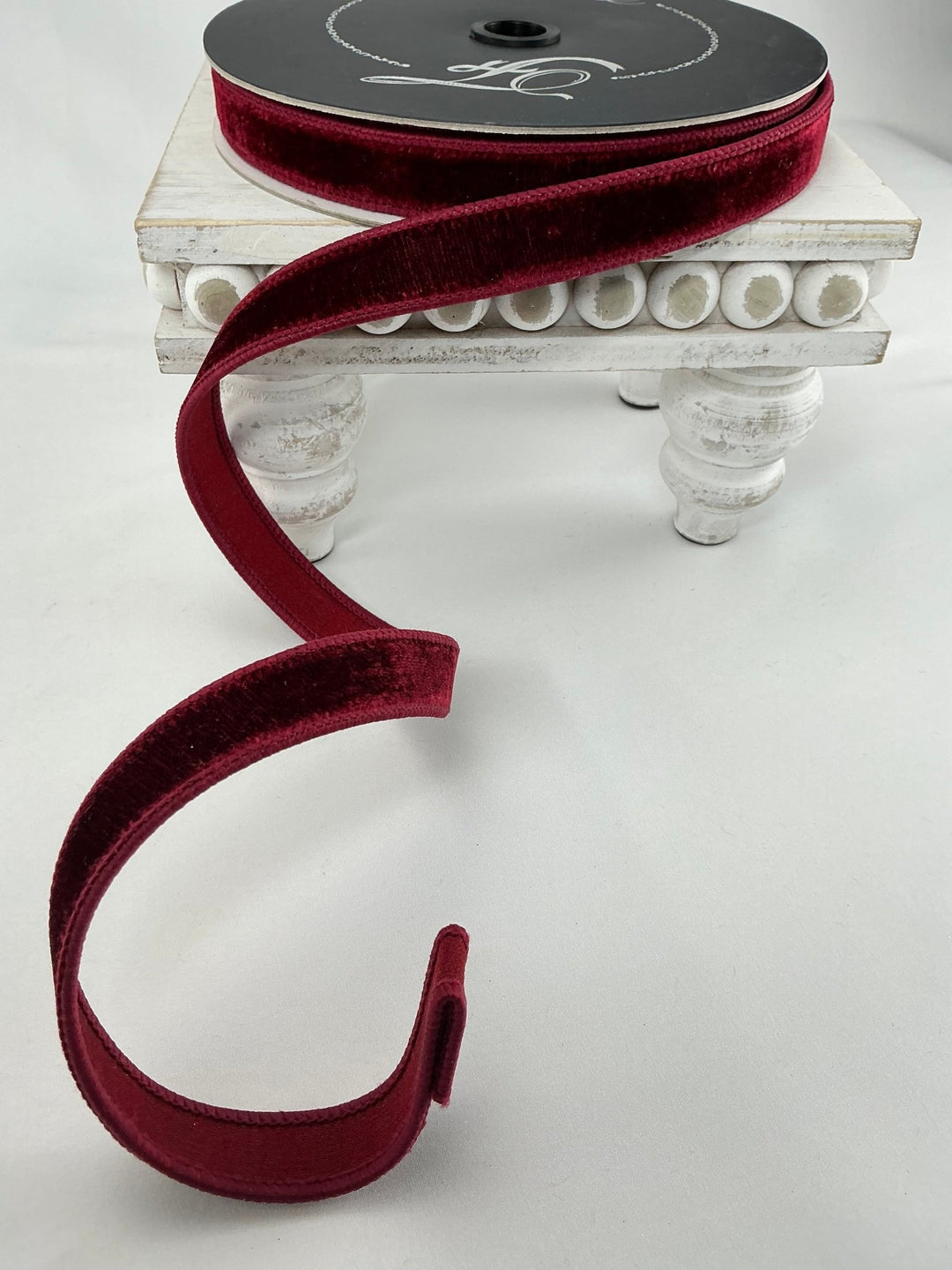 Burgundy plush velvet luster 1” farrisilk wired ribbon - Greenery MarketRibbons & TrimRV001 - 11