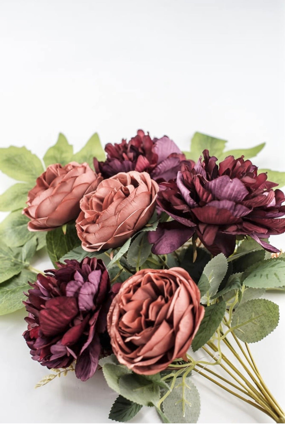 Burgundy & Salmon Peony Cabbage Rose Bush - 20" - Greenery Market23180-RDSAL