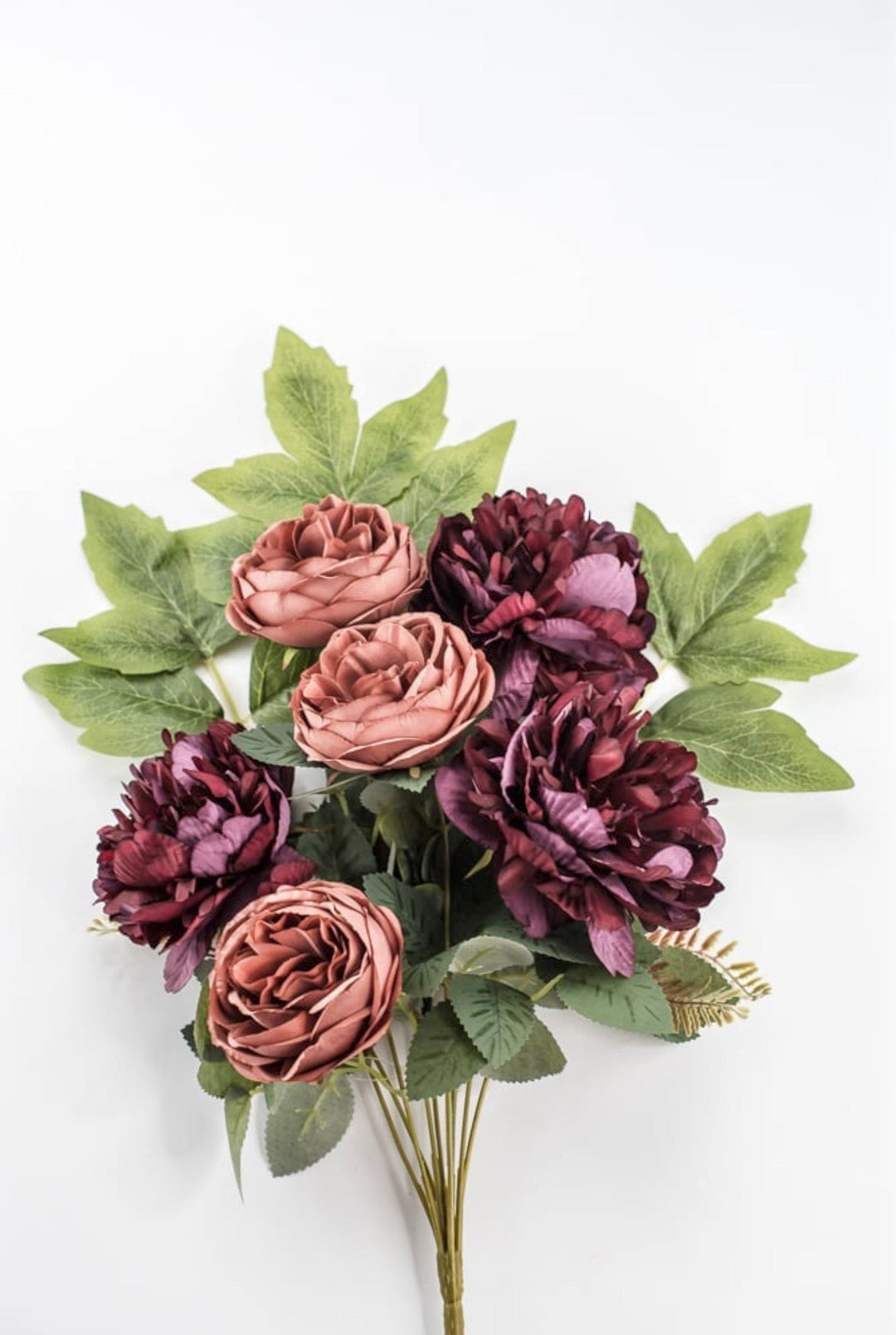 Burgundy & Salmon Peony Cabbage Rose Bush - 20" - Greenery Market23180-RDSAL