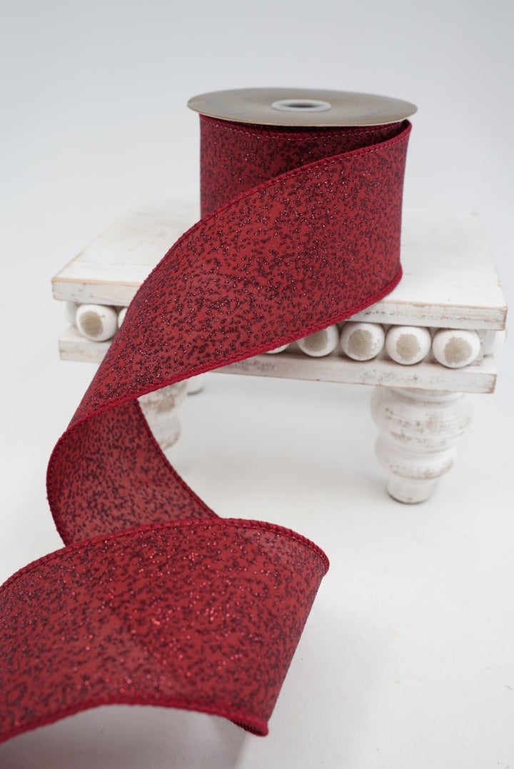 Burgundy Shimmer Glitter Ribbon - 2.5" - Greenery MarketRibbon211936