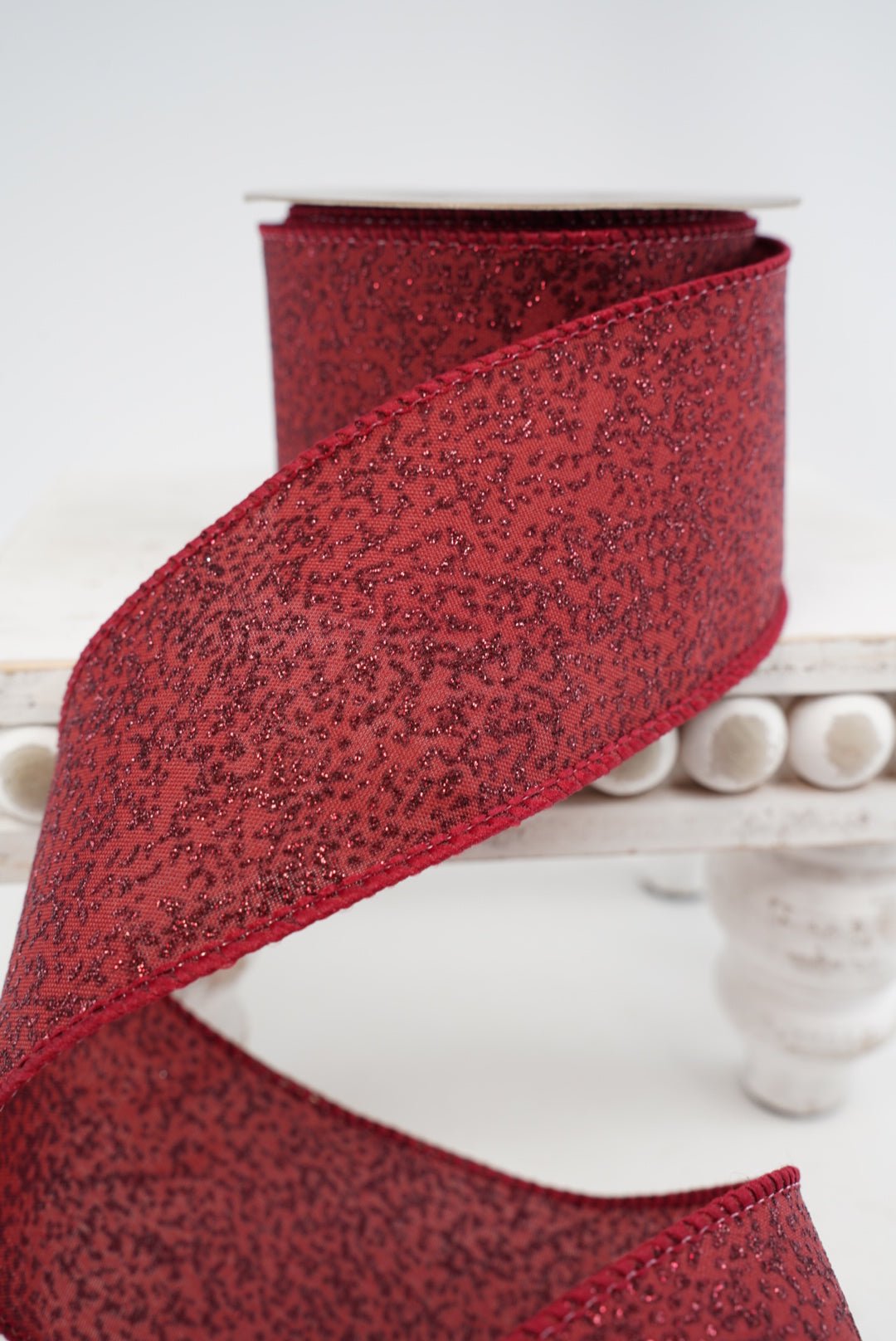 Burgundy Shimmer Glitter Ribbon - 2.5" - Greenery MarketRibbon211936