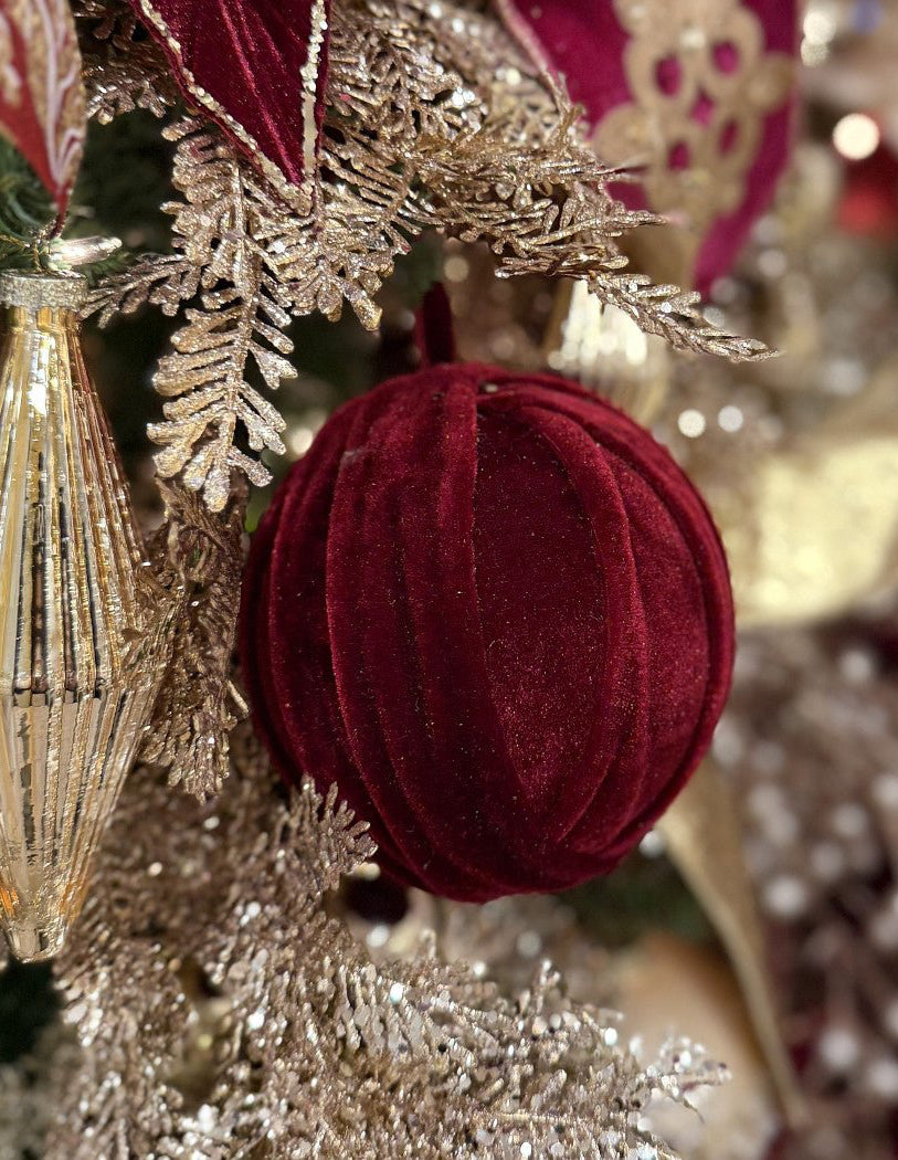Burgundy Velvet Ball Ornament - 4.7" - Greenery MarketOrnaments278125