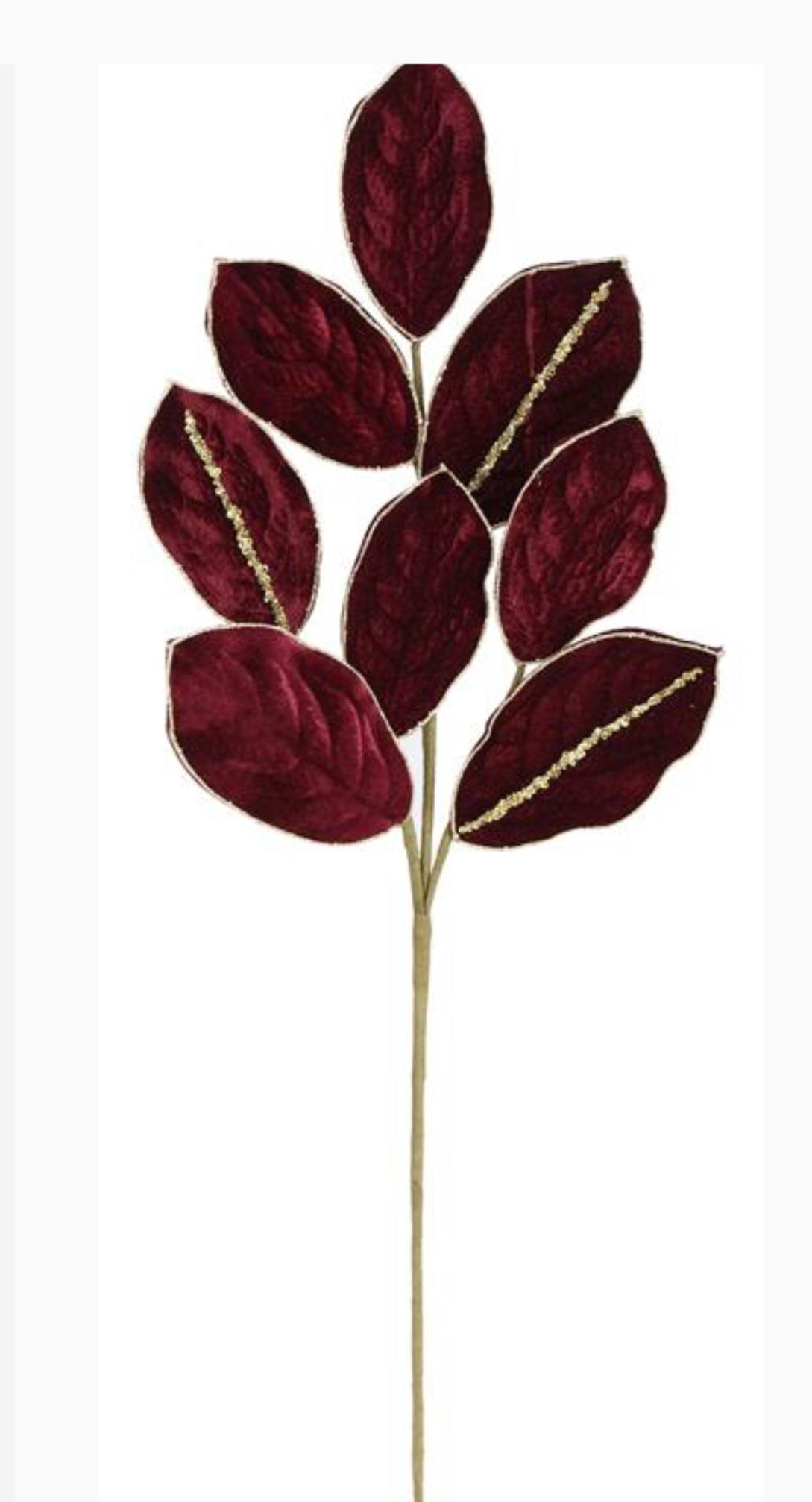 Burgundy velvet magnolia leaf spray - Greenery MarketgreeneryXF651-BU