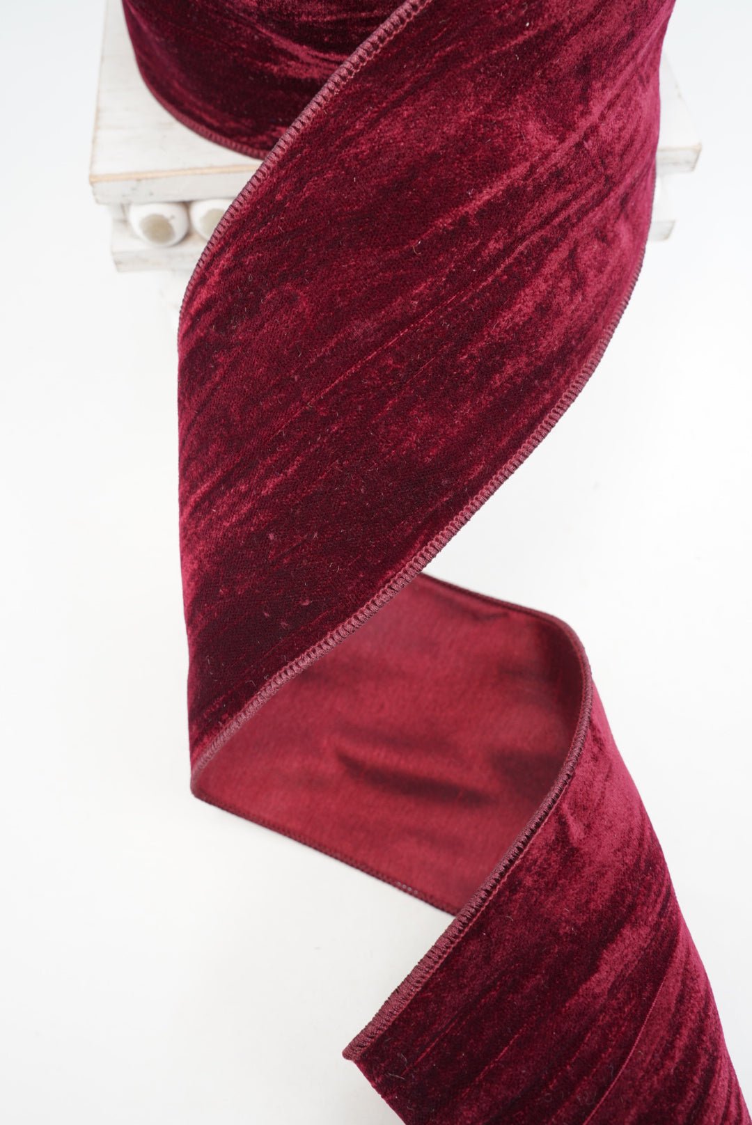 Burgundy velvet wired ribbon 4” - Greenery MarketRibbons & Trim239921