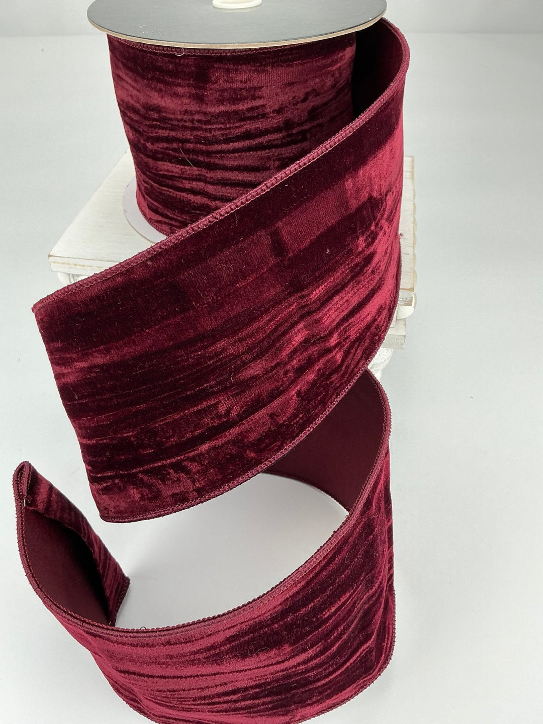 Burgundy velvet wired ribbon 4” - Greenery MarketRibbons & Trim239921