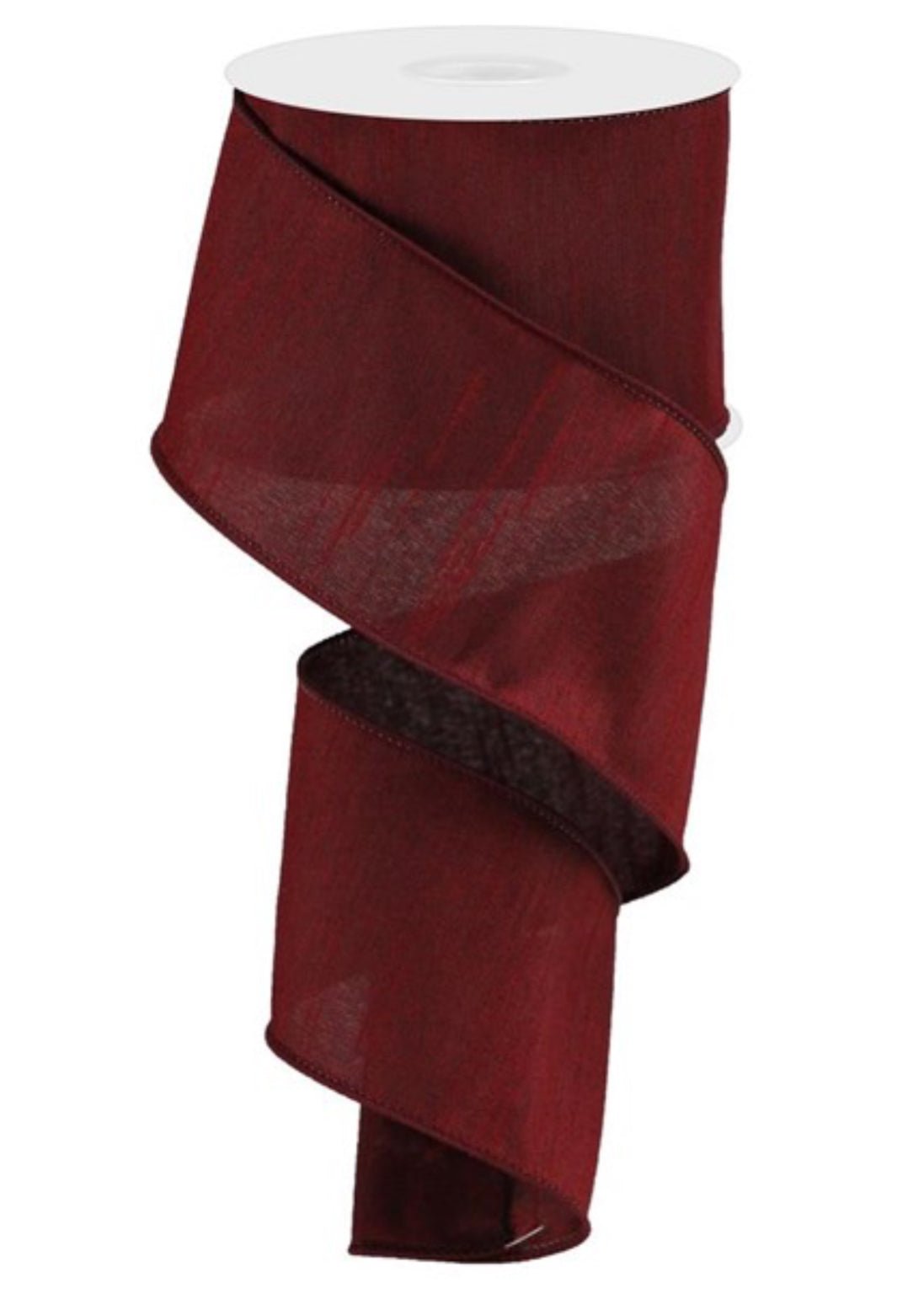 Burgundy wired faux dupioni ribbon 2.5” - Greenery MarketWired ribbonRD110505