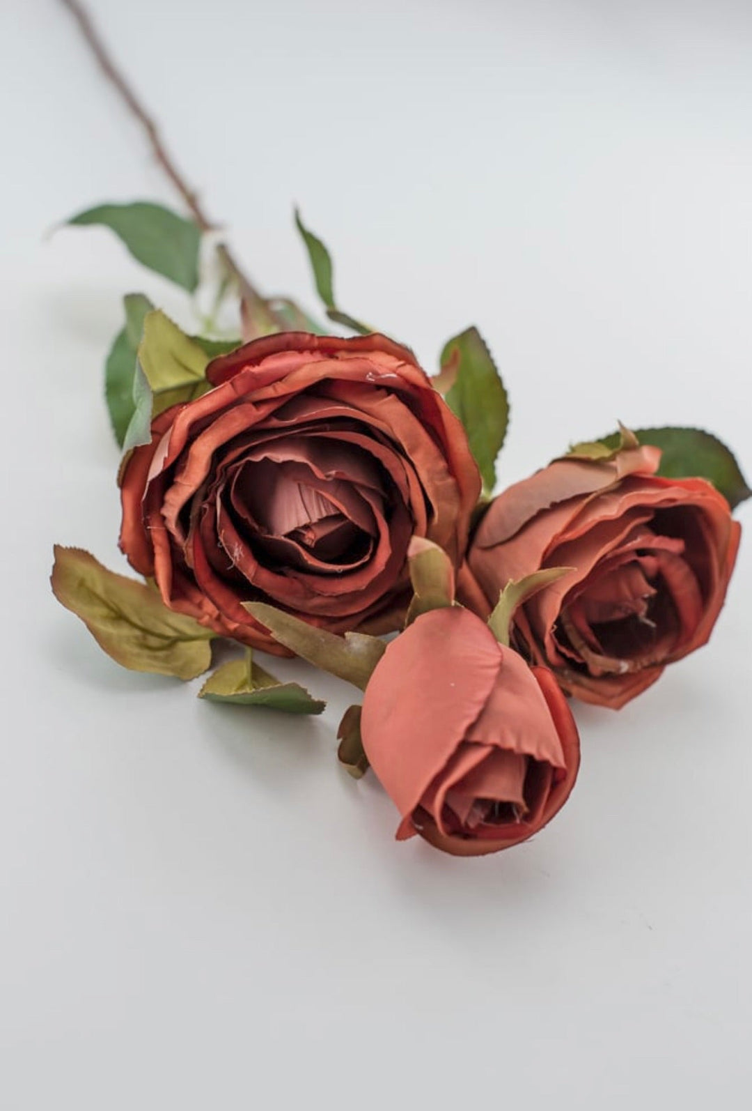 Cabbage Rose spray - rust - Greenery Marketartificial flowers6112 - COR