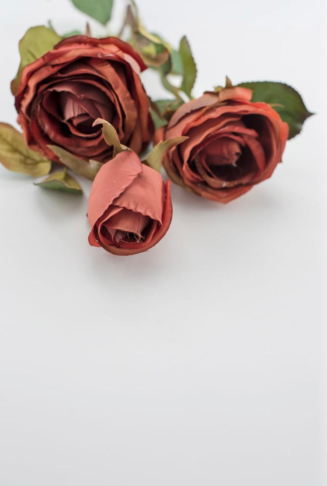 Cabbage Rose spray - rust - Greenery Marketartificial flowers6112 - COR