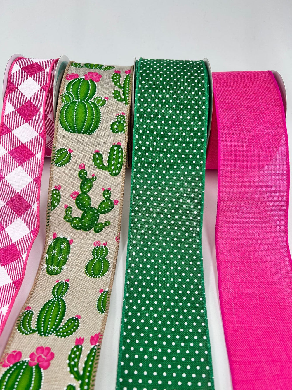 Cactus bow bundle x 4 ribbons - Greenery MarketWired ribbonHotPinkCactusX4