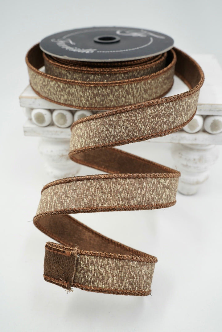 Cappuccino Stardust Farrisilk Wired Ribbon - 1" - Greenery MarketRK800-29