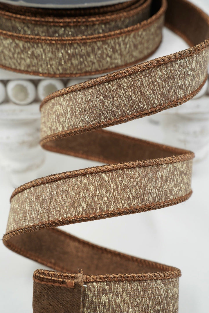 Cappuccino Stardust Farrisilk Wired Ribbon - 1" - Greenery MarketRK800-29