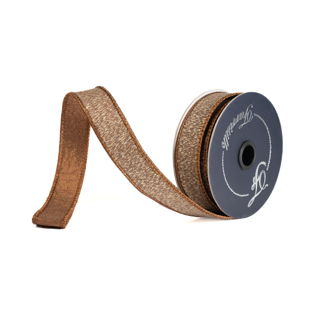 Cappuccino Stardust Farrisilk Wired Ribbon - 1