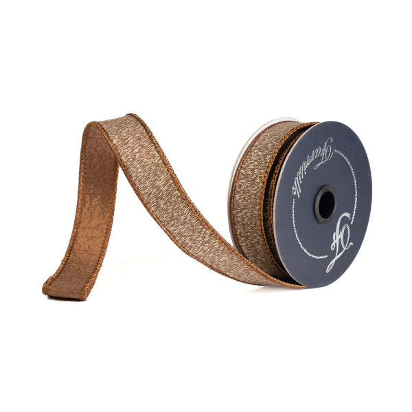 Cappuccino Stardust Farrisilk Wired Ribbon - 1