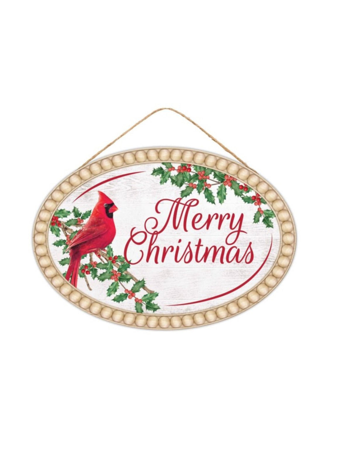 Cardinal Merry Christmas sign - Greenery MarketChristmasAP7337