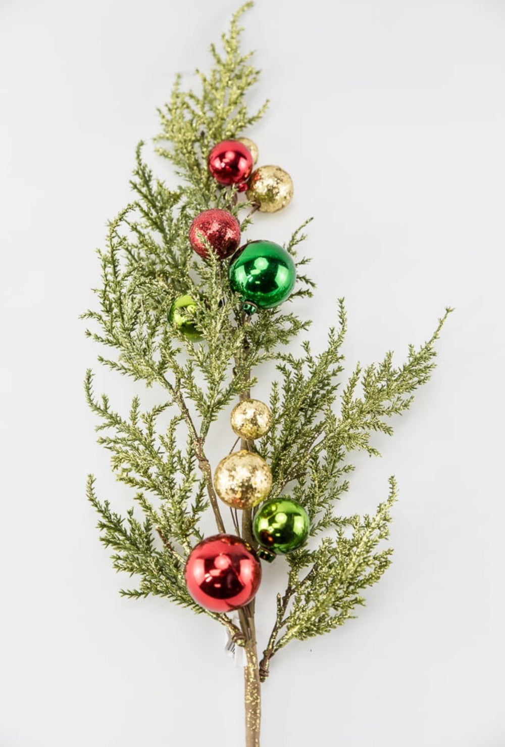 Cedar spray with red, green, and gold ornaments 26” - Greenery MarketChristmasXg962 - RGGO