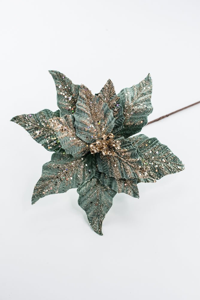 Celadon & Champagne Poinsettia Stem - 19" - Greenery MarketArtificial Flowers281587