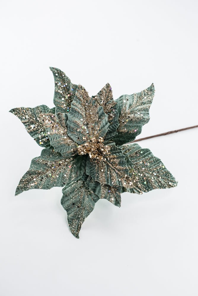 Celadon & Champagne Poinsettia Stem - 19" - Greenery MarketArtificial Flowers281587