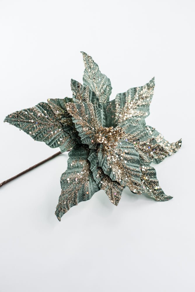 Celadon & Champagne Poinsettia Stem - 19" - Greenery MarketArtificial Flowers281587