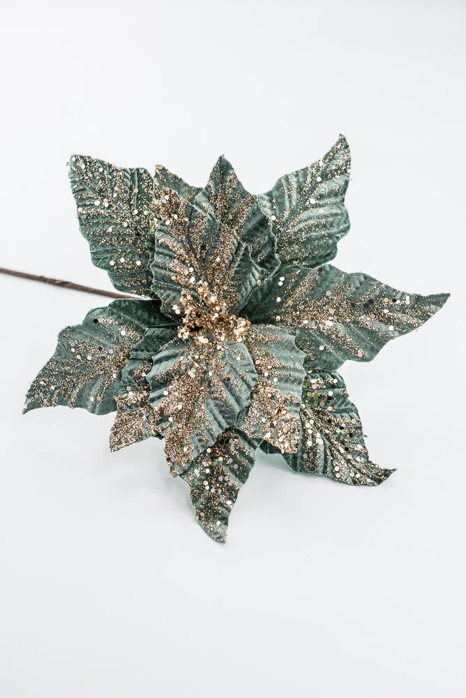 Celadon & Champagne Poinsettia Stem - 19" - Greenery MarketArtificial Flowers281587