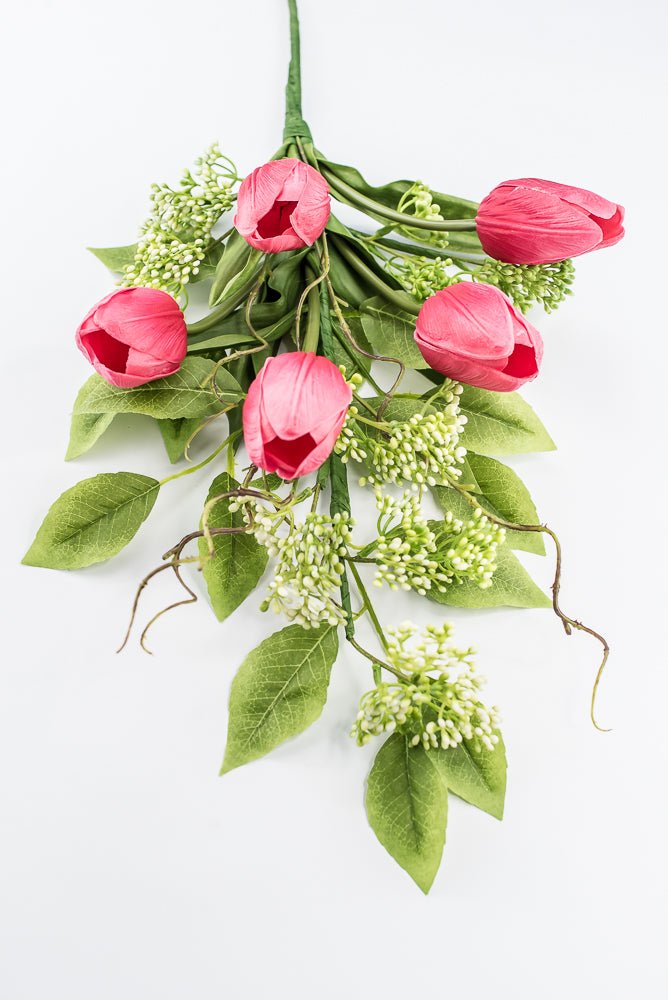 Cerise tulip and greenery spray - Greenery MarketPM3552-CER