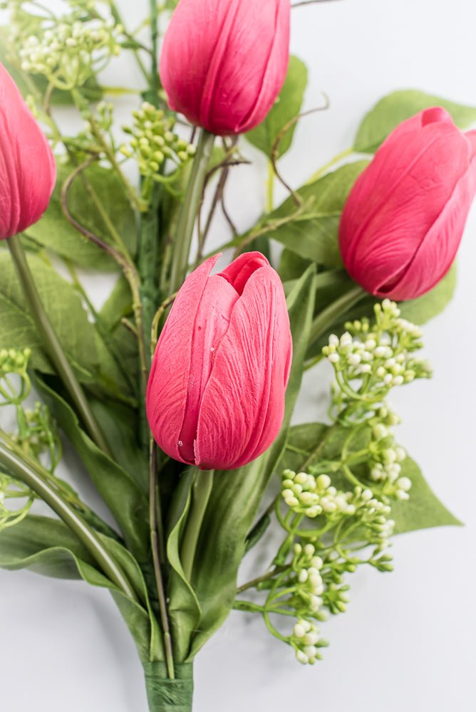 Cerise tulip and greenery spray - Greenery MarketPM3552-CER