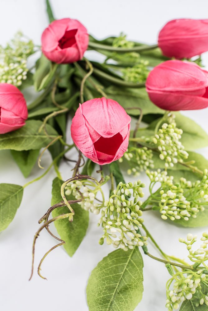 Cerise tulip and greenery spray - Greenery MarketPM3552-CER
