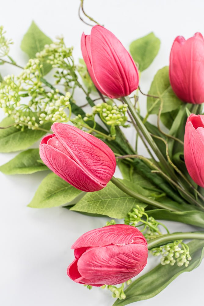 Cerise tulip and greenery spray - Greenery MarketPM3552-CER