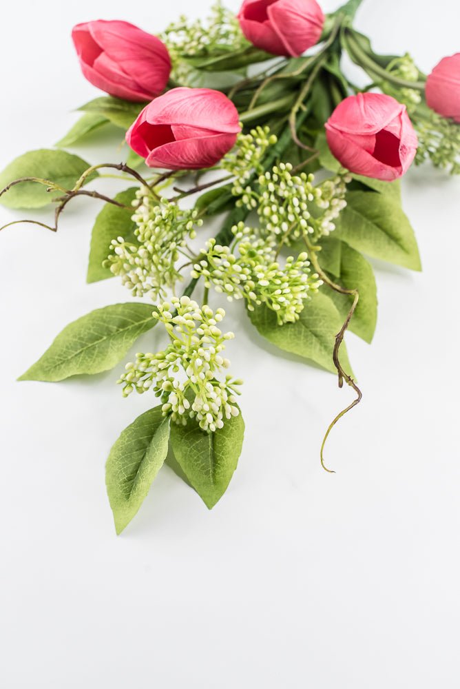 Cerise tulip and greenery spray - Greenery MarketPM3552-CER