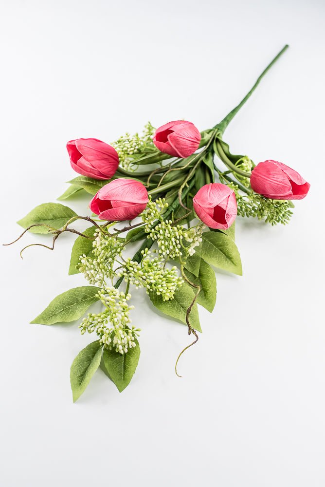 Cerise tulip and greenery spray - Greenery MarketPM3552-CER