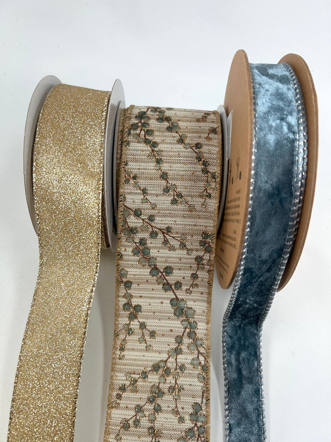 Champagne And Dusty Blue Bow Bundle x 3 - Greenery MarketRibbons & Trim