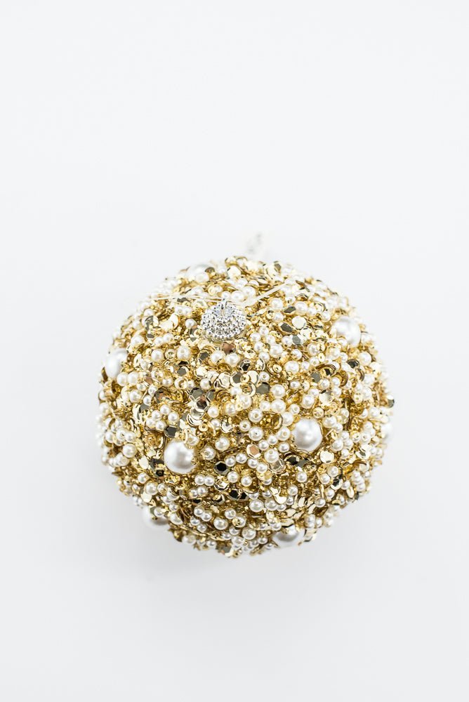 Champagne and pearls Christmas ornament 4.5” - Greenery MarketSeasonal & Holiday DecorationsXT1221-CHPRL