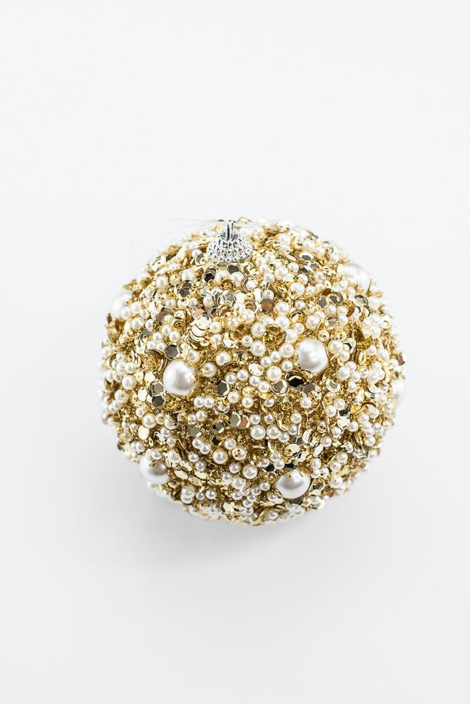 Champagne and pearls Christmas ornament 4.5” - Greenery MarketSeasonal & Holiday DecorationsXT1221-CHPRL