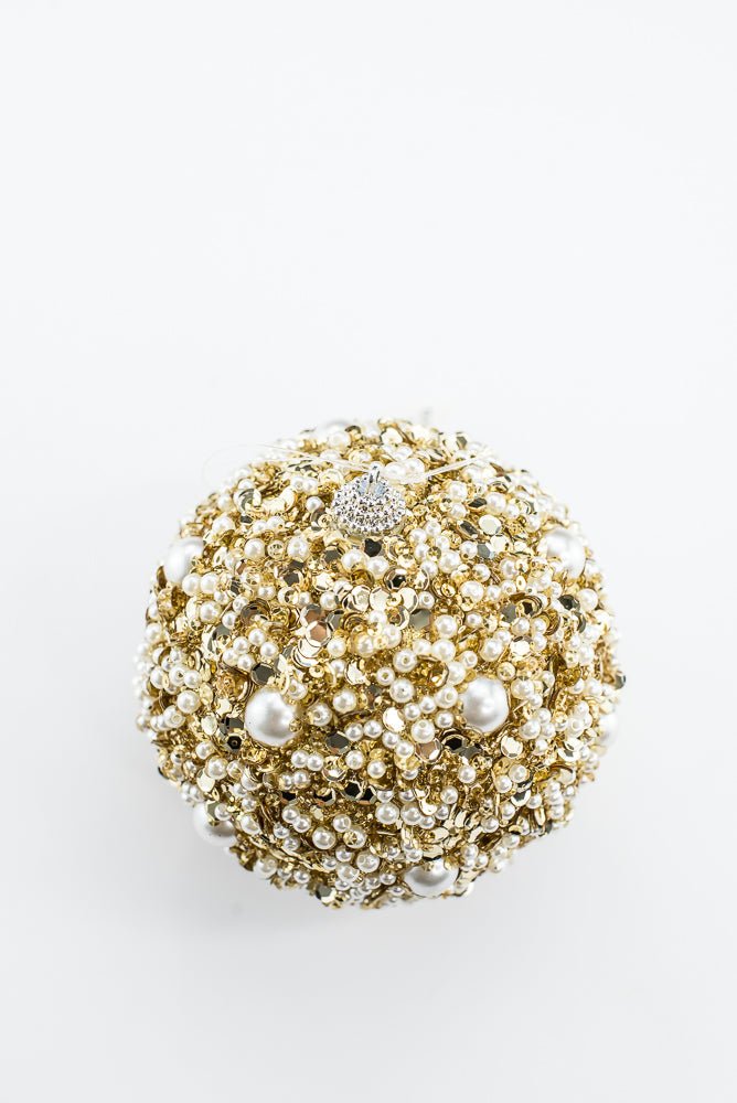 Champagne and pearls Christmas ornament 4.5” - Greenery MarketSeasonal & Holiday DecorationsXT1221-CHPRL