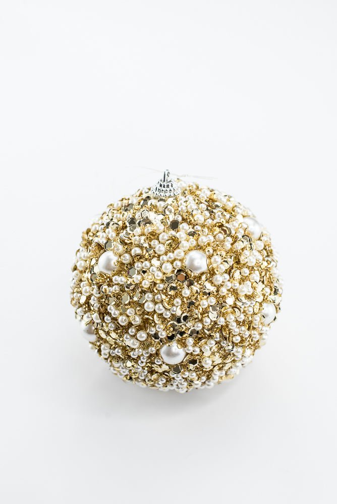 Champagne and pearls Christmas ornament 4.5” - Greenery MarketSeasonal & Holiday DecorationsXT1221-CHPRL