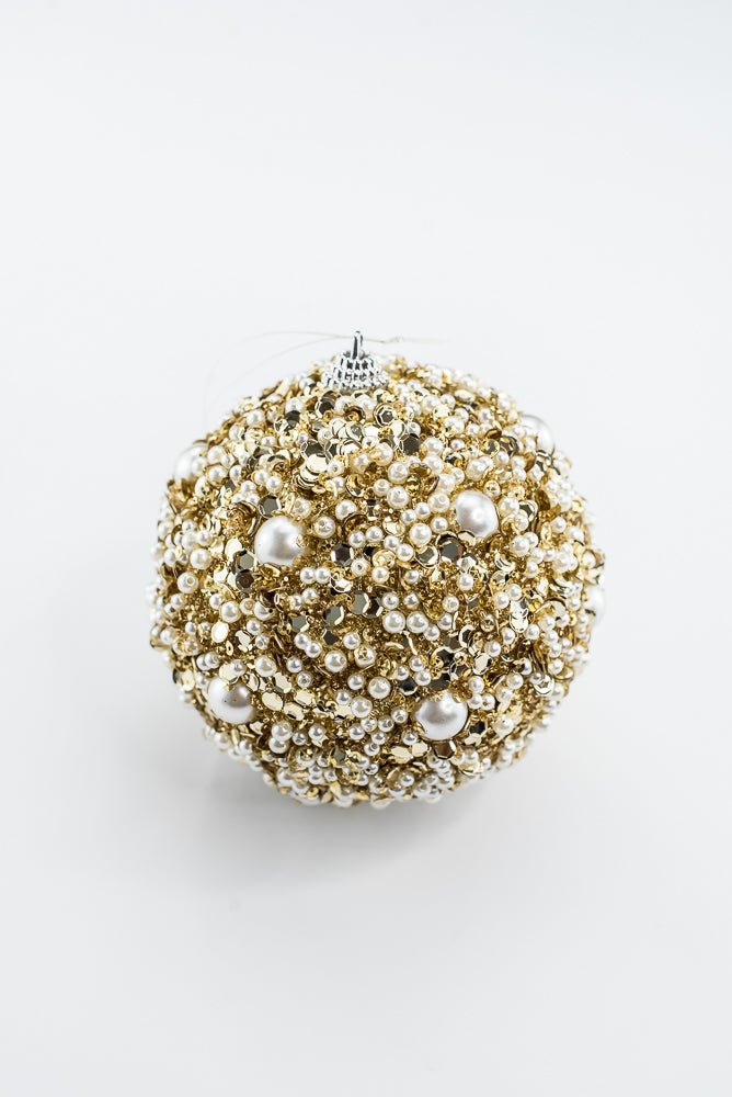 Champagne and pearls Christmas ornament 4.5” - Greenery MarketSeasonal & Holiday DecorationsXT1221-CHPRL