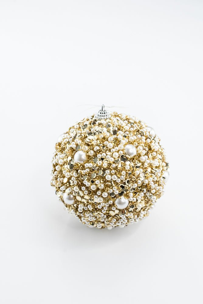Champagne and pearls Christmas ornament 4.5” - Greenery MarketSeasonal & Holiday DecorationsXT1221-CHPRL
