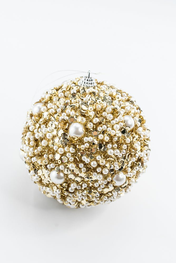 Champagne and pearls Christmas ornament 4.5” - Greenery MarketSeasonal & Holiday DecorationsXT1221-CHPRL