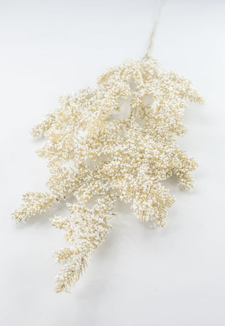 Champagne Gold & White Glittered Mini Berry Spray - 30" - Greenery MarketXBS233-CN/WH