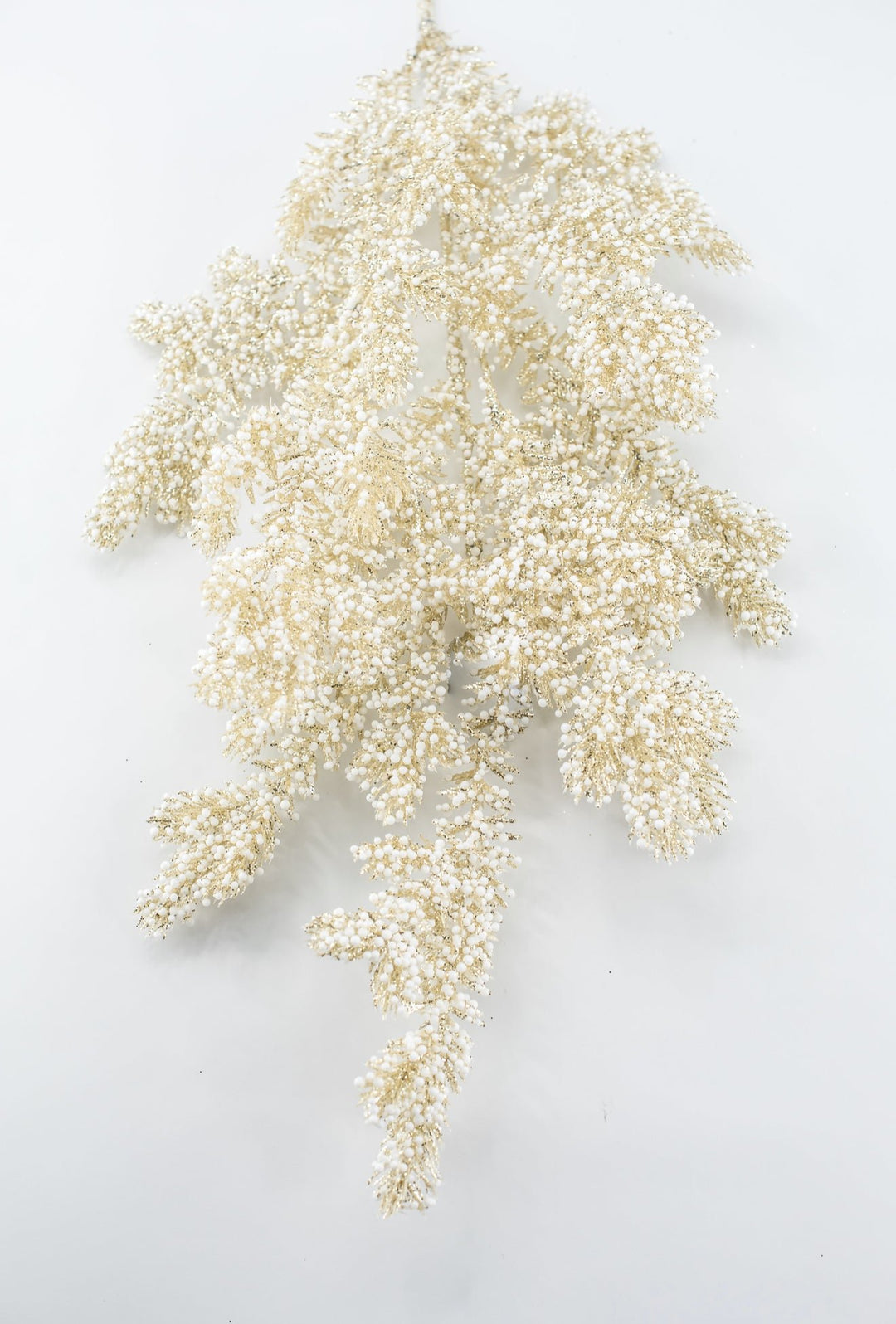 Champagne Gold & White Glittered Mini Berry Spray - 30" - Greenery MarketXBS233-CN/WH