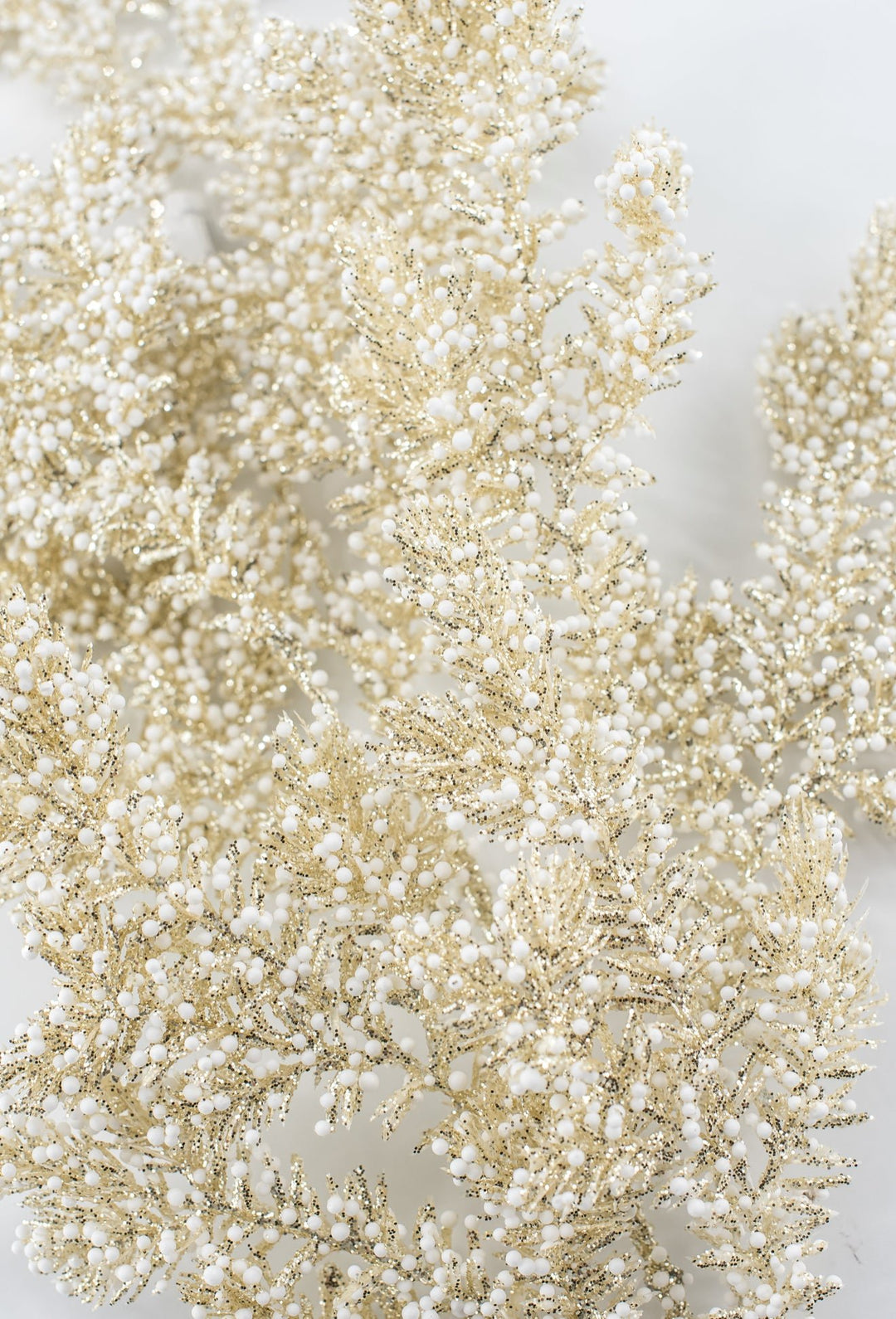 Champagne Gold & White Glittered Mini Berry Spray - 30" - Greenery MarketXBS233-CN/WH