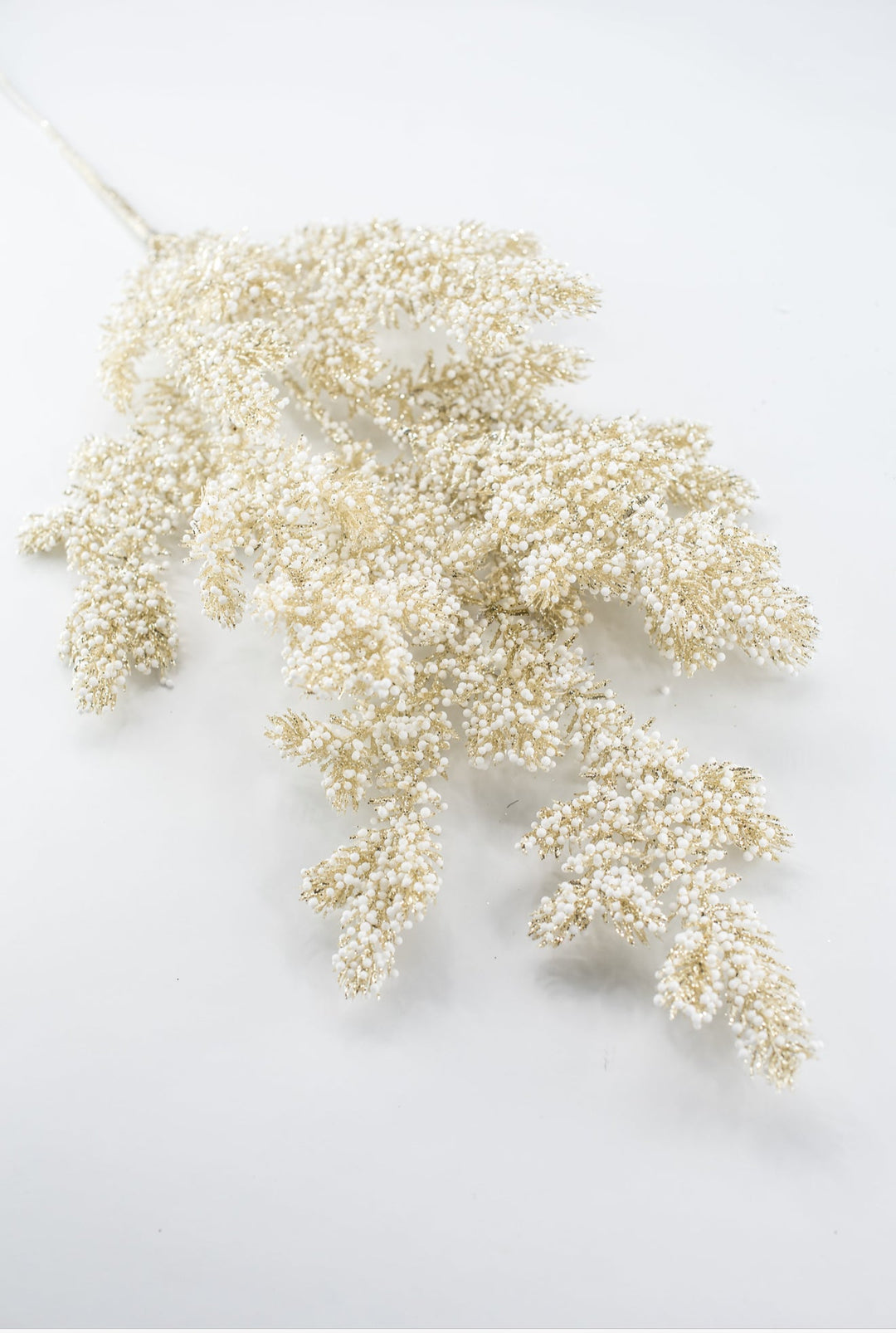 Champagne Gold & White Glittered Mini Berry Spray - 30" - Greenery MarketXBS233-CN/WH