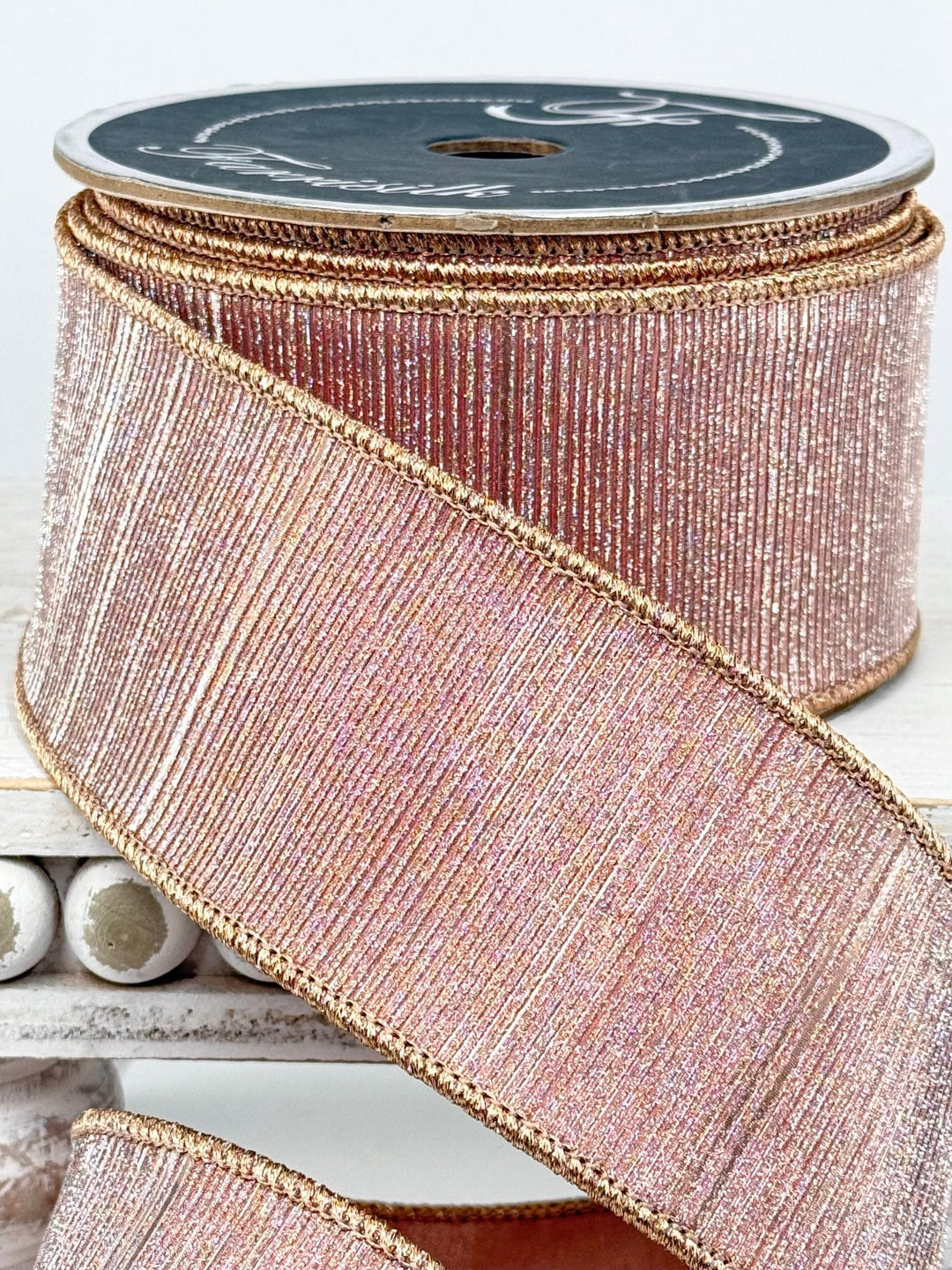 Champagne Manhattan 2.5” wired farrisilk ribbon - AS - IS - Greenery MarketRibbons & TrimRZ689-93