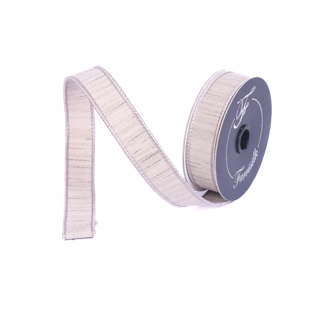 Champagne Shimmering Silk Farrisilk Wired Ribbon - 1" - Greenery MarketRK879-93
