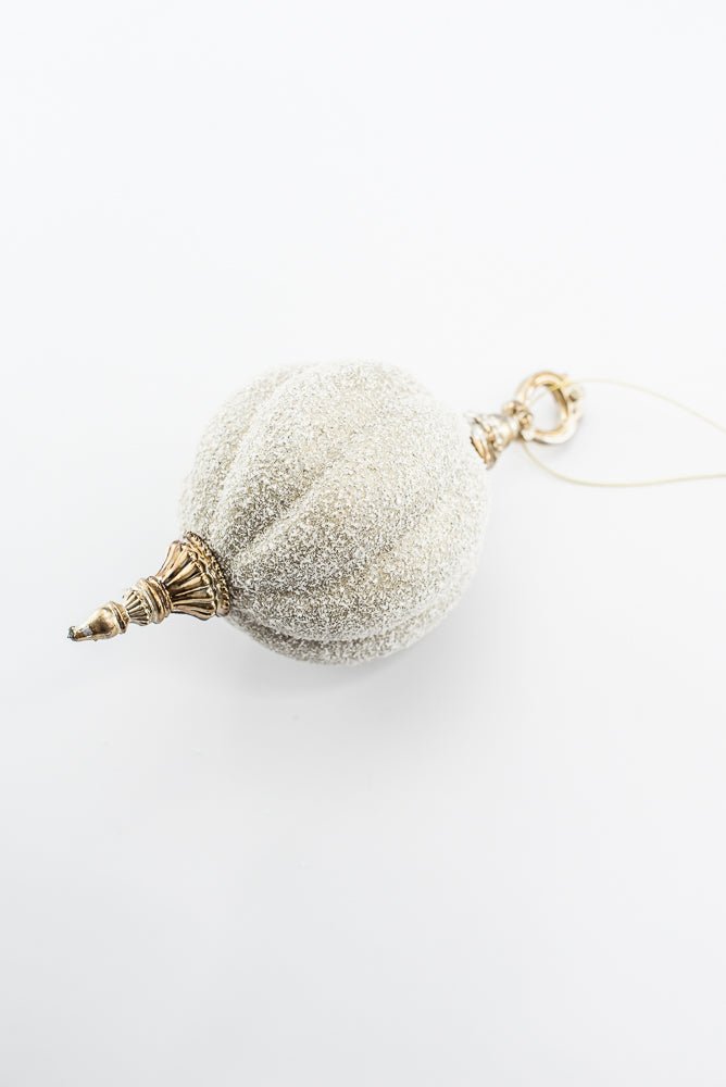 Champagne Snow Ball Finial Ornament - 7.5" - Greenery MarketOrnaments235123