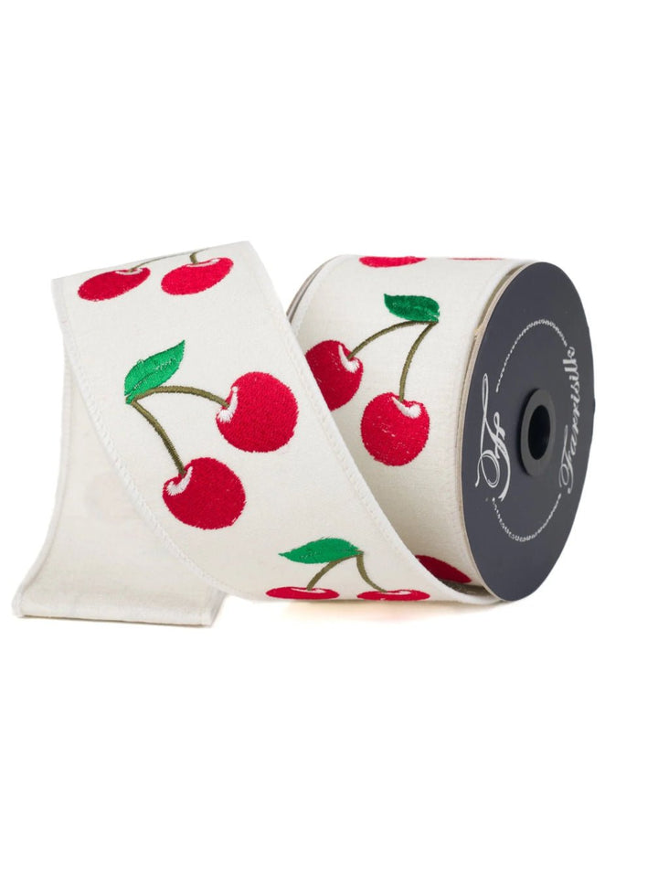 Cheery Cherries 2.5” farrisilk wired ribbon - Greenery MarketRibbons & TrimSR088 - 01