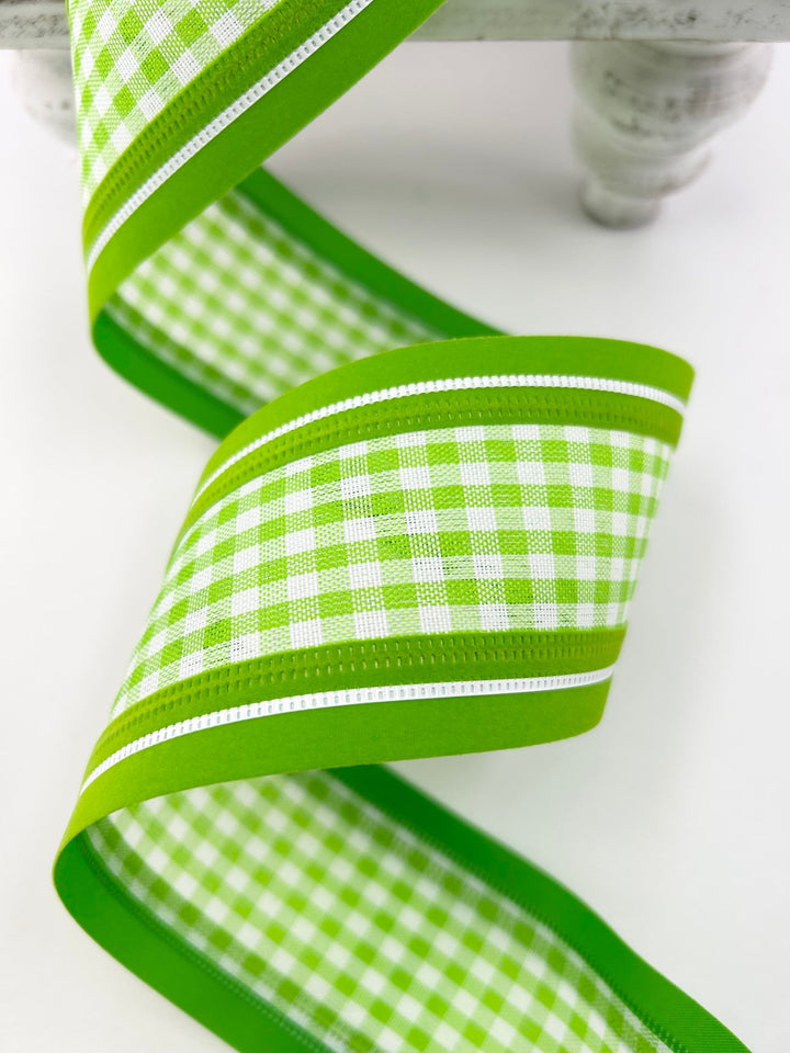 Choose red, green, or orange gingham wired ribbon 2.5” - Greenery MarketRibbons & Trim