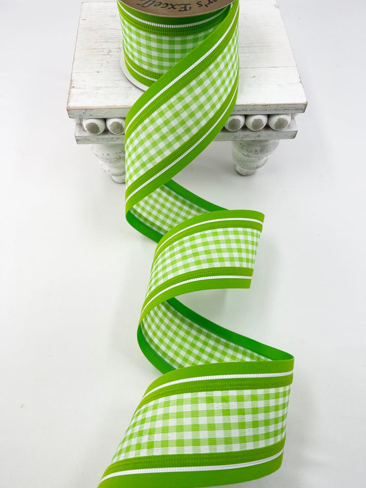 Choose red, green, or orange gingham wired ribbon 2.5” - Greenery MarketRibbons & Trim