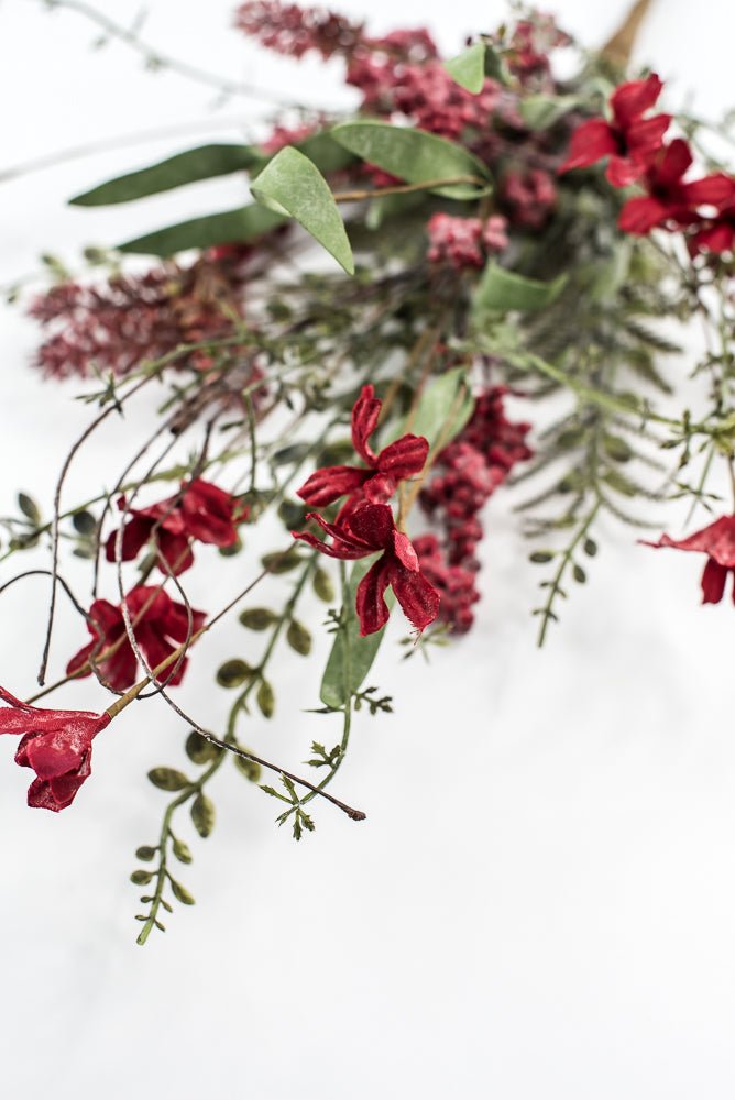 Christmas Fern and berry spray - frosted red 63526 - Greenery MarketArtificial Flora63526 - FROSTEDRED